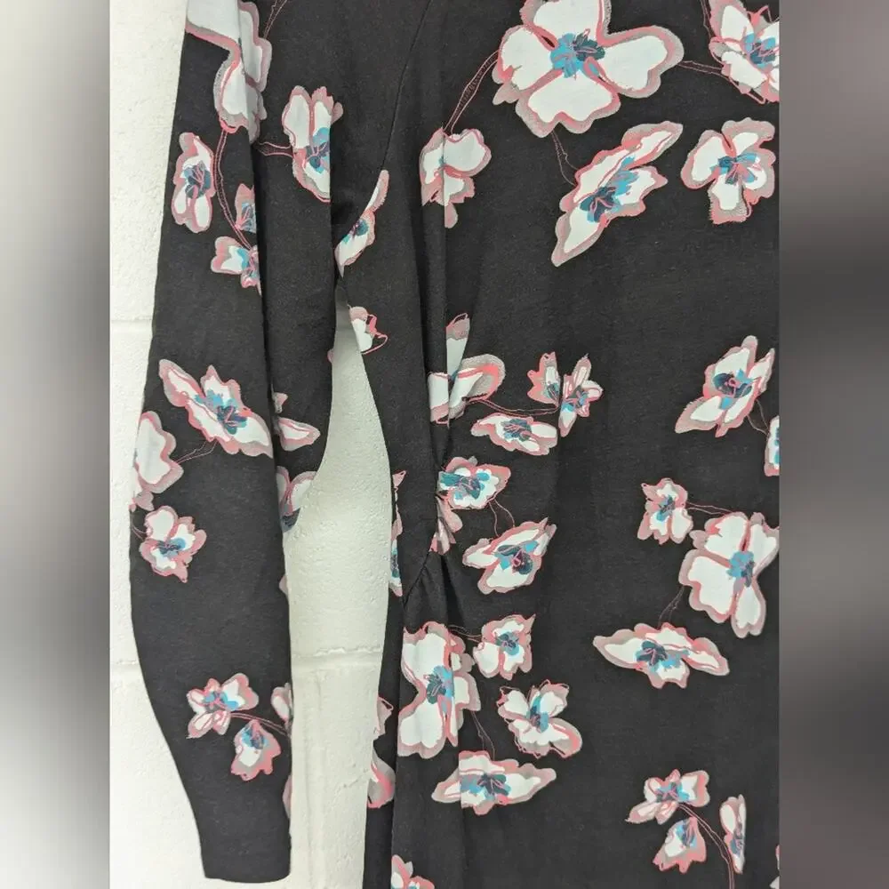 RTR Tanya Taylor Noemie Dress sz 6 floral printed long sleeve a-line knit